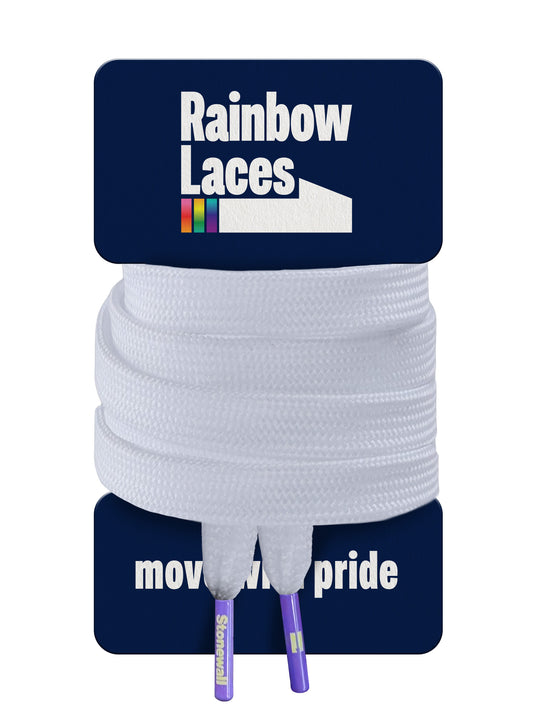 Rainbow Laces - White Edition + Charm